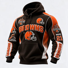 Rugby-print Hooded Sweatshirt