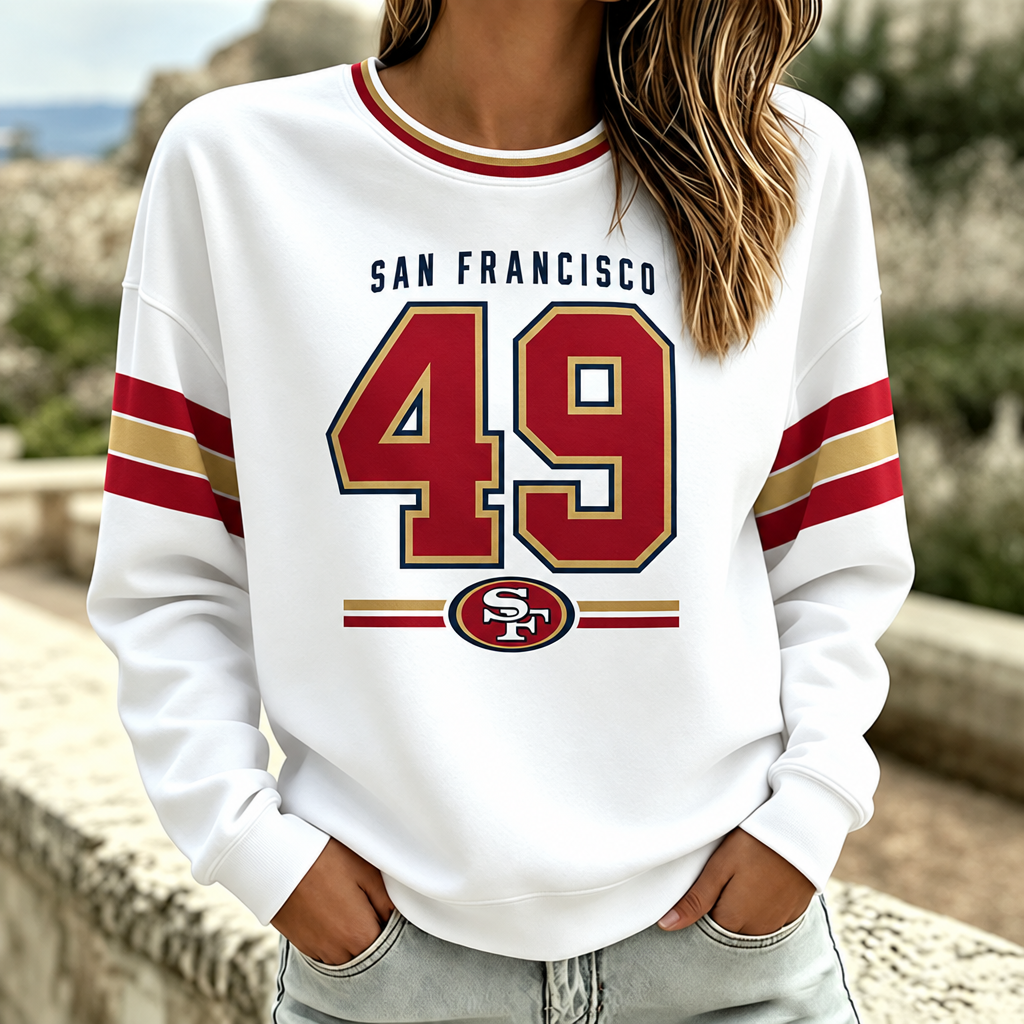 Women's Football Fan Graphic Crewneck Sweatshirt