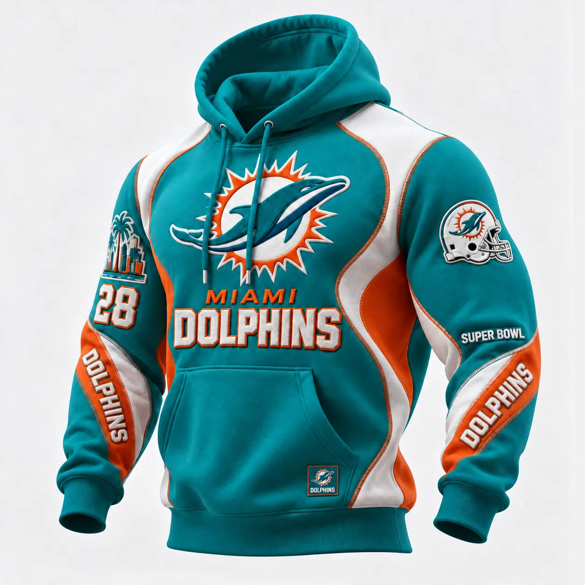 Rugby-print Hooded Sweatshirt