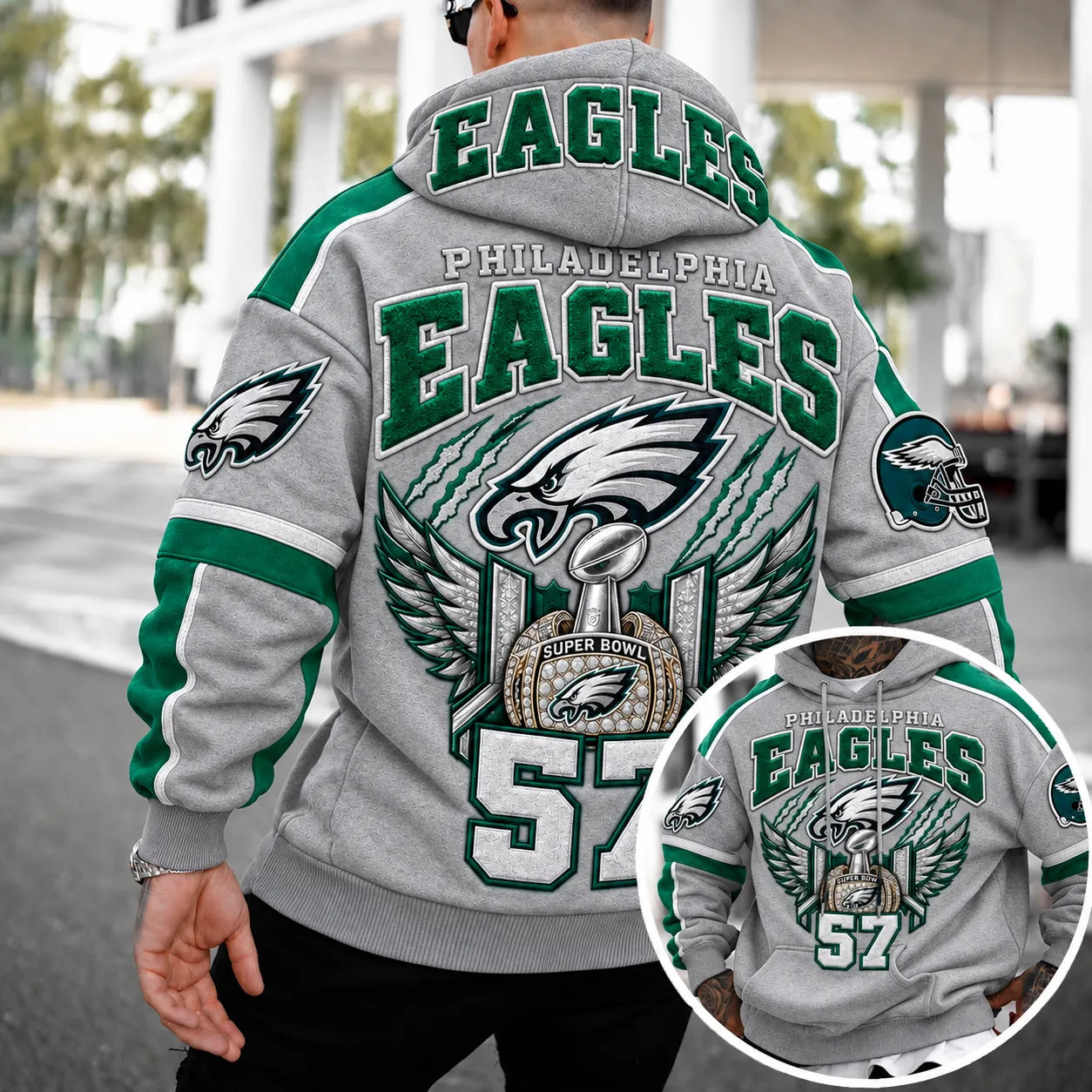 Rugby-print Hoodie