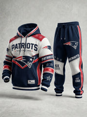 Unisex Casual Football Print Hoodies Set