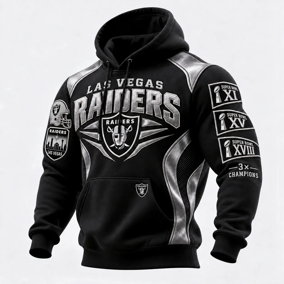 Rugby-print Hooded Sweatshirt