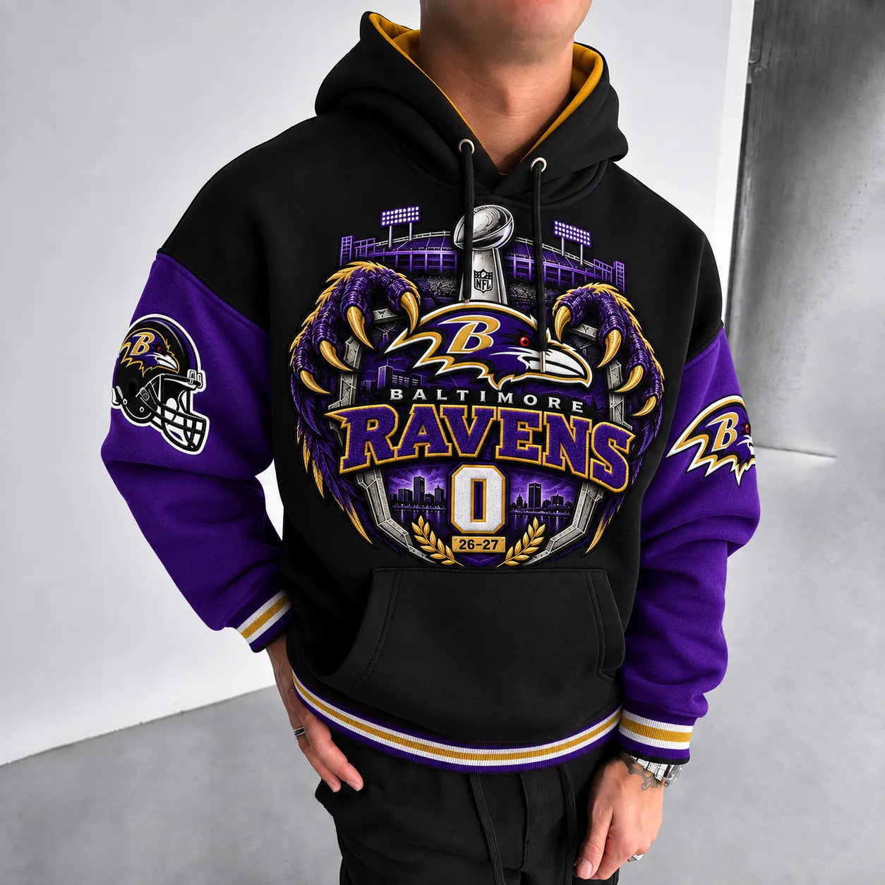 Rugby-print Hoodie