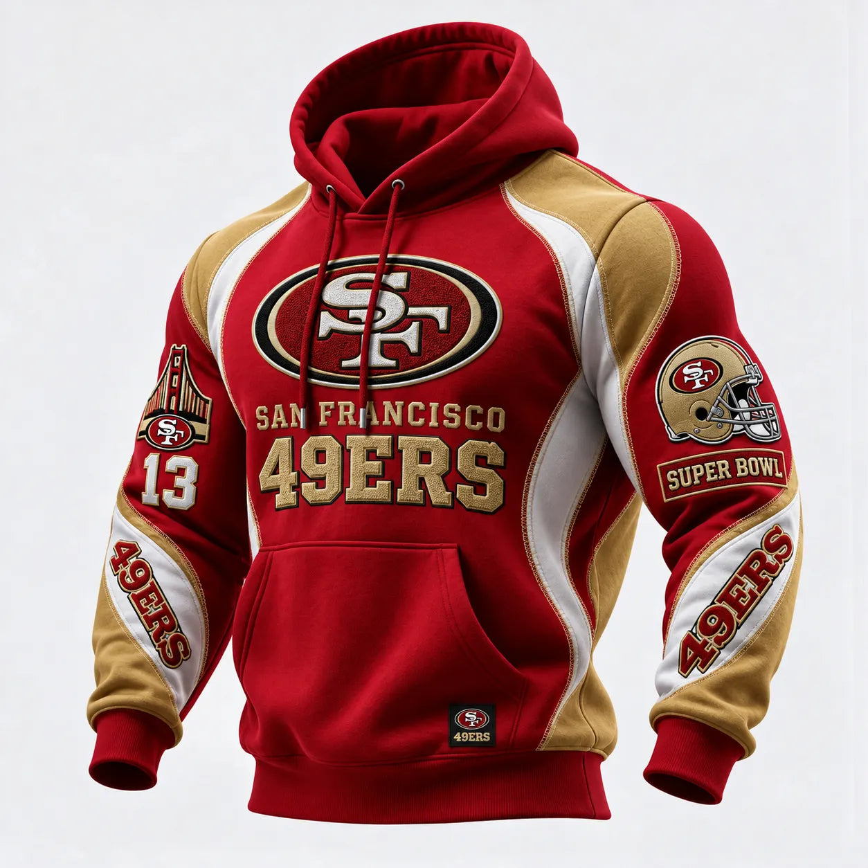 Rugby-print Hooded Sweatshirt