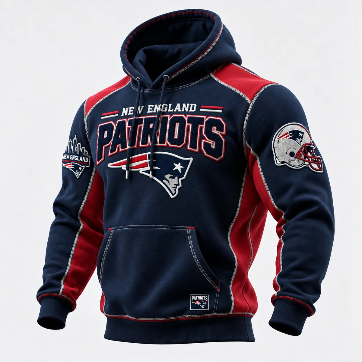 Rugby-print Hooded Sweatshirt