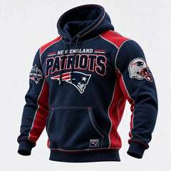 Rugby-print Hooded Sweatshirt