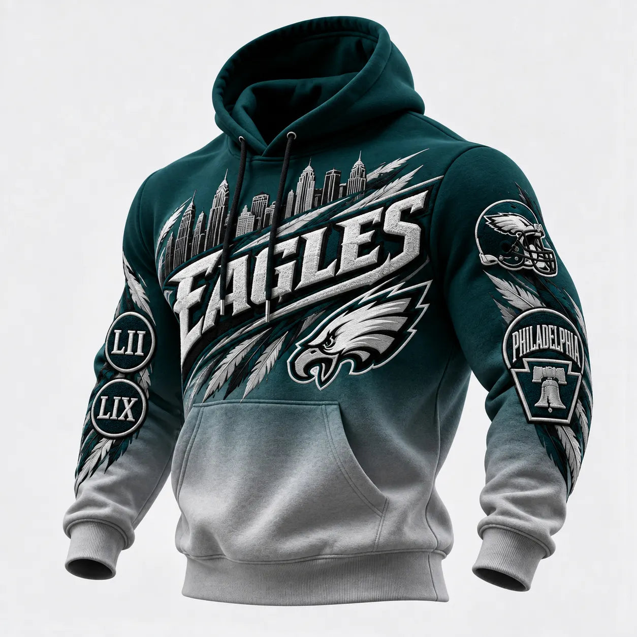 Rugby-print Hooded Sweatshirt