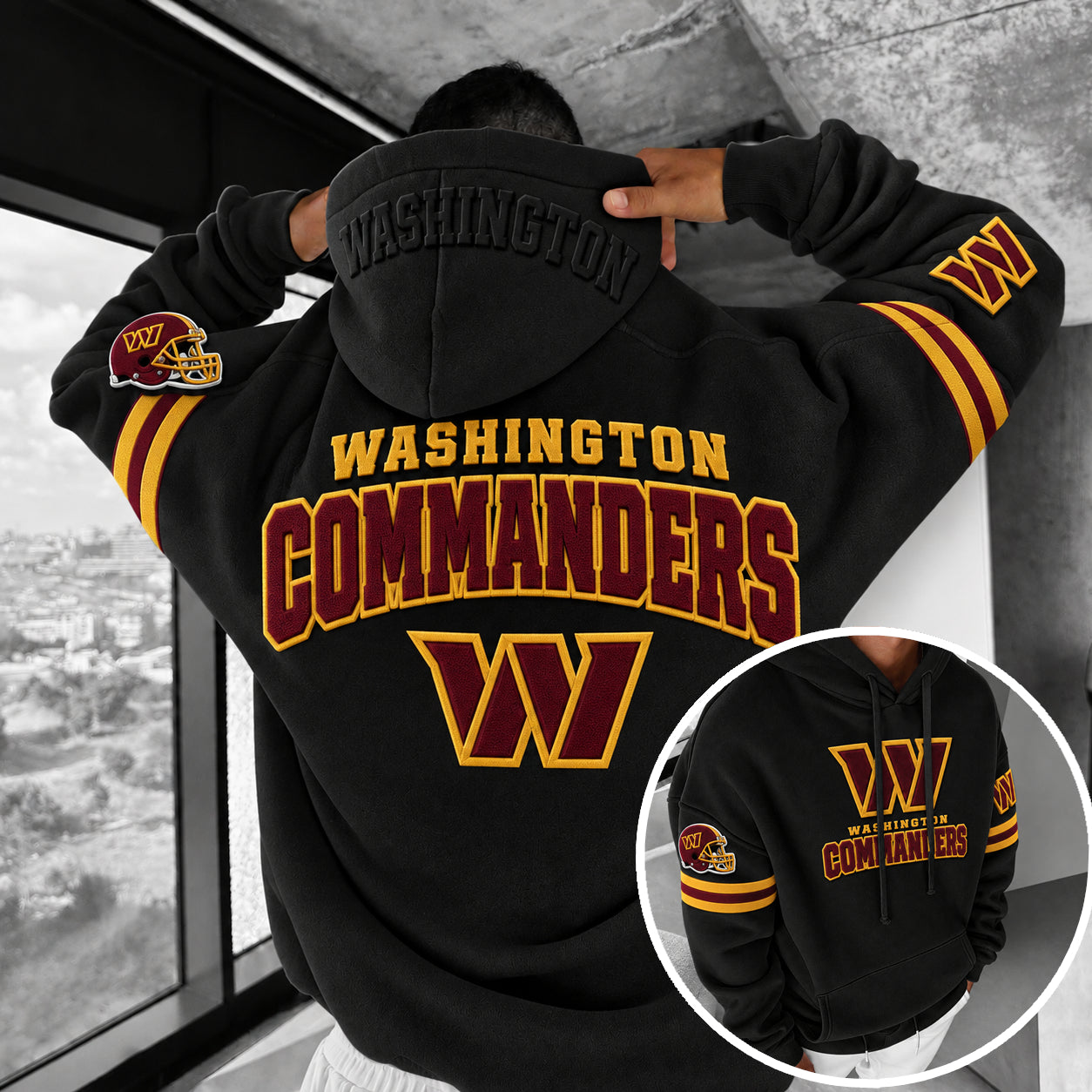 Rugby-print Hoodie