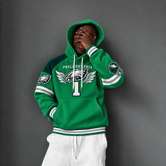 Rugby-print Hoodie