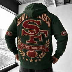 Unisex Casual-chic Rugby-print Hoodie