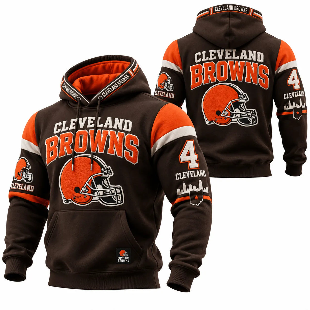 Rugby-print Hooded Sweatshirt