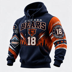 Rugby-print Hooded Sweatshirt