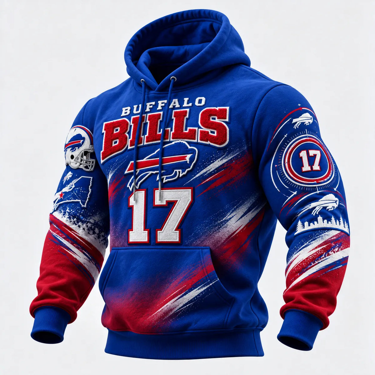 Rugby-print Hooded Sweatshirt