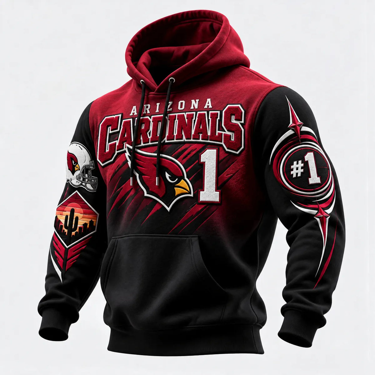 Rugby-print Hooded Sweatshirt