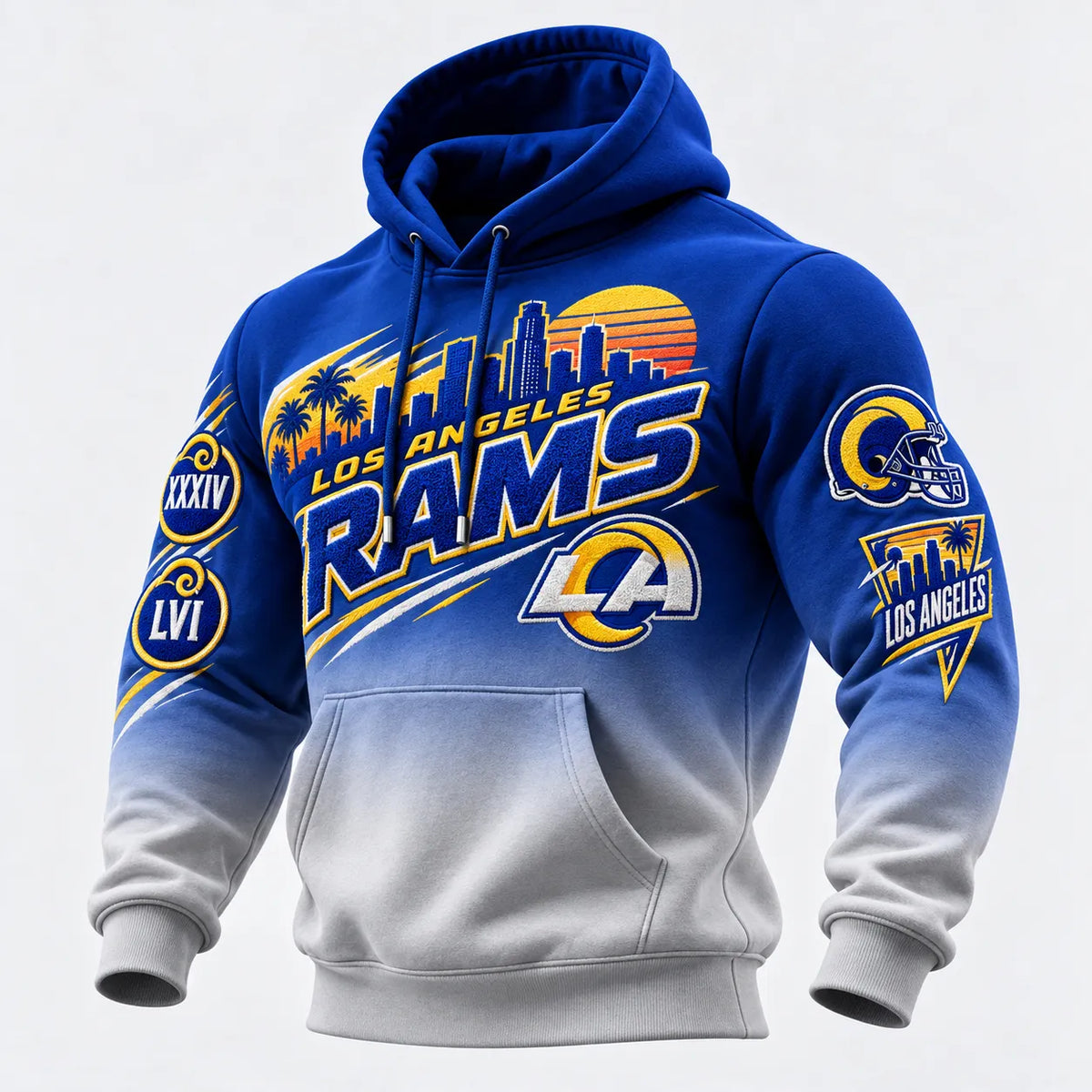 Rugby-print Hooded Sweatshirt