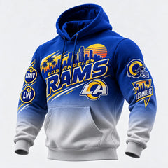 Rugby-print Hooded Sweatshirt