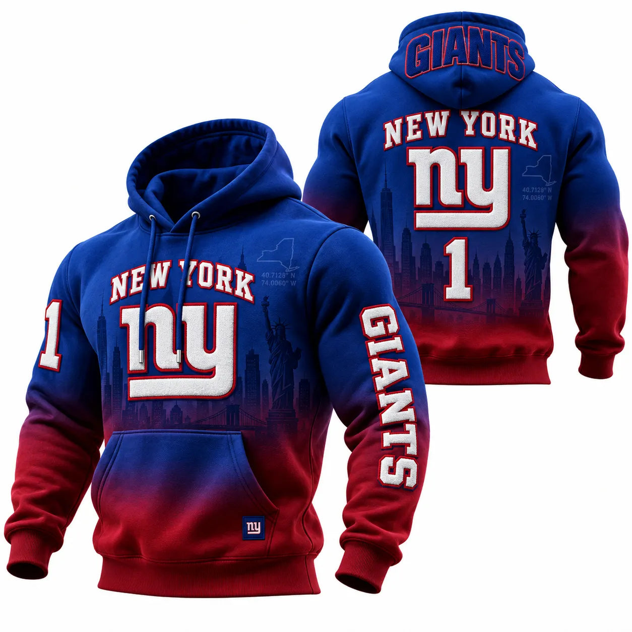 Rugby-print Hooded Sweatshirt