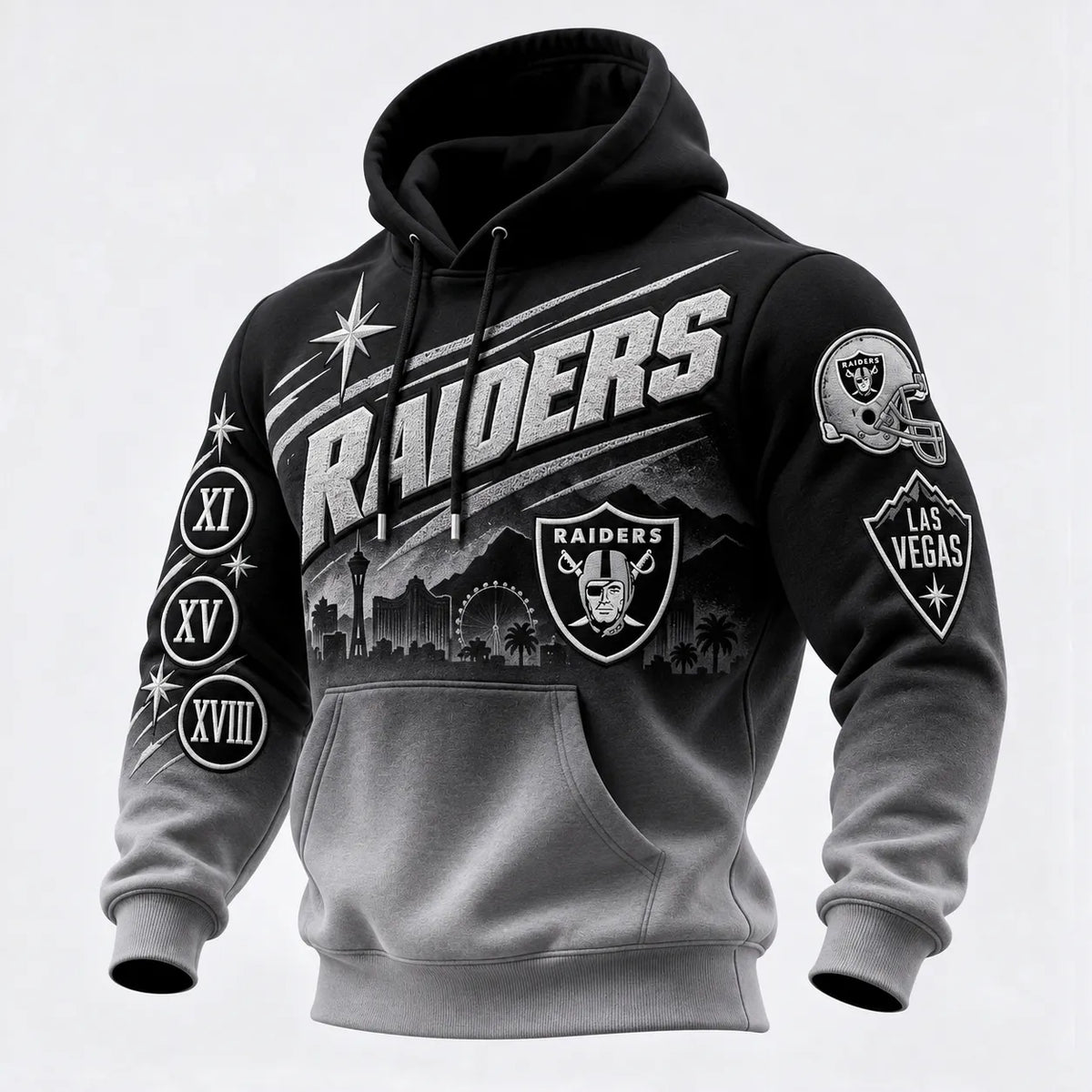 Rugby-print Hooded Sweatshirt