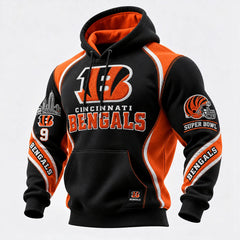 Rugby-print Hooded Sweatshirt