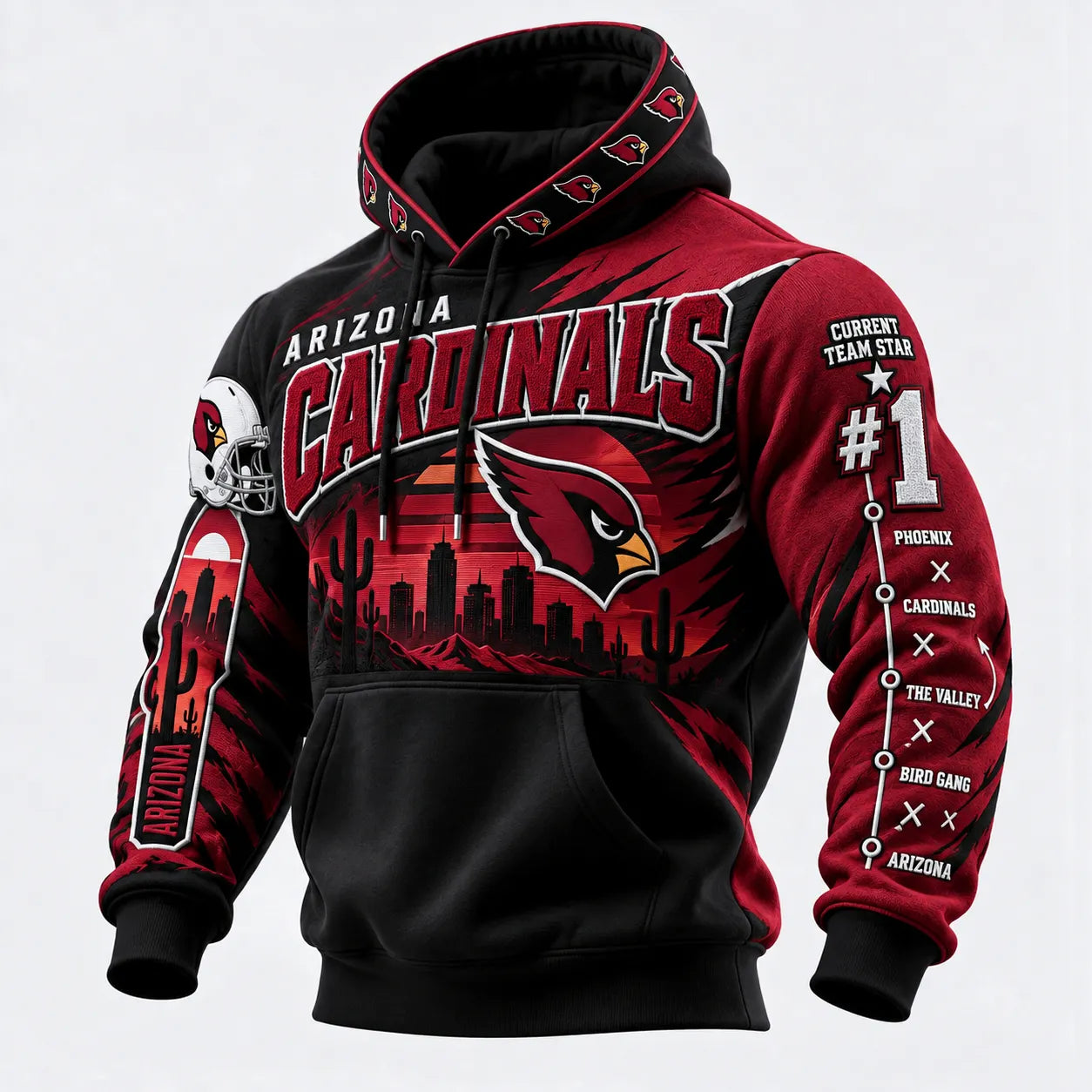 Rugby-print Hooded Sweatshirt