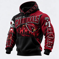 Rugby-print Hooded Sweatshirt