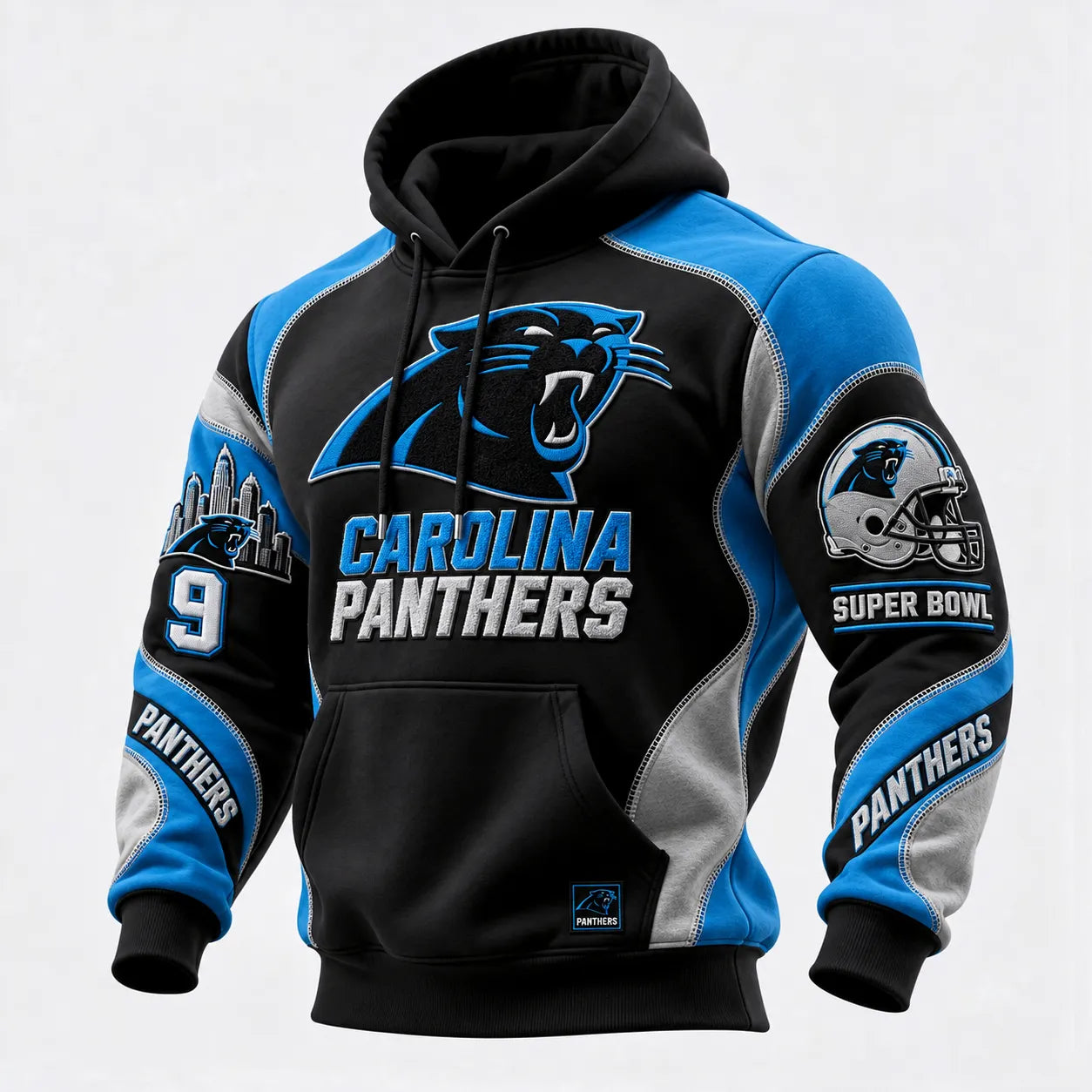 Rugby-print Hooded Sweatshirt