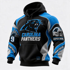 Rugby-print Hooded Sweatshirt