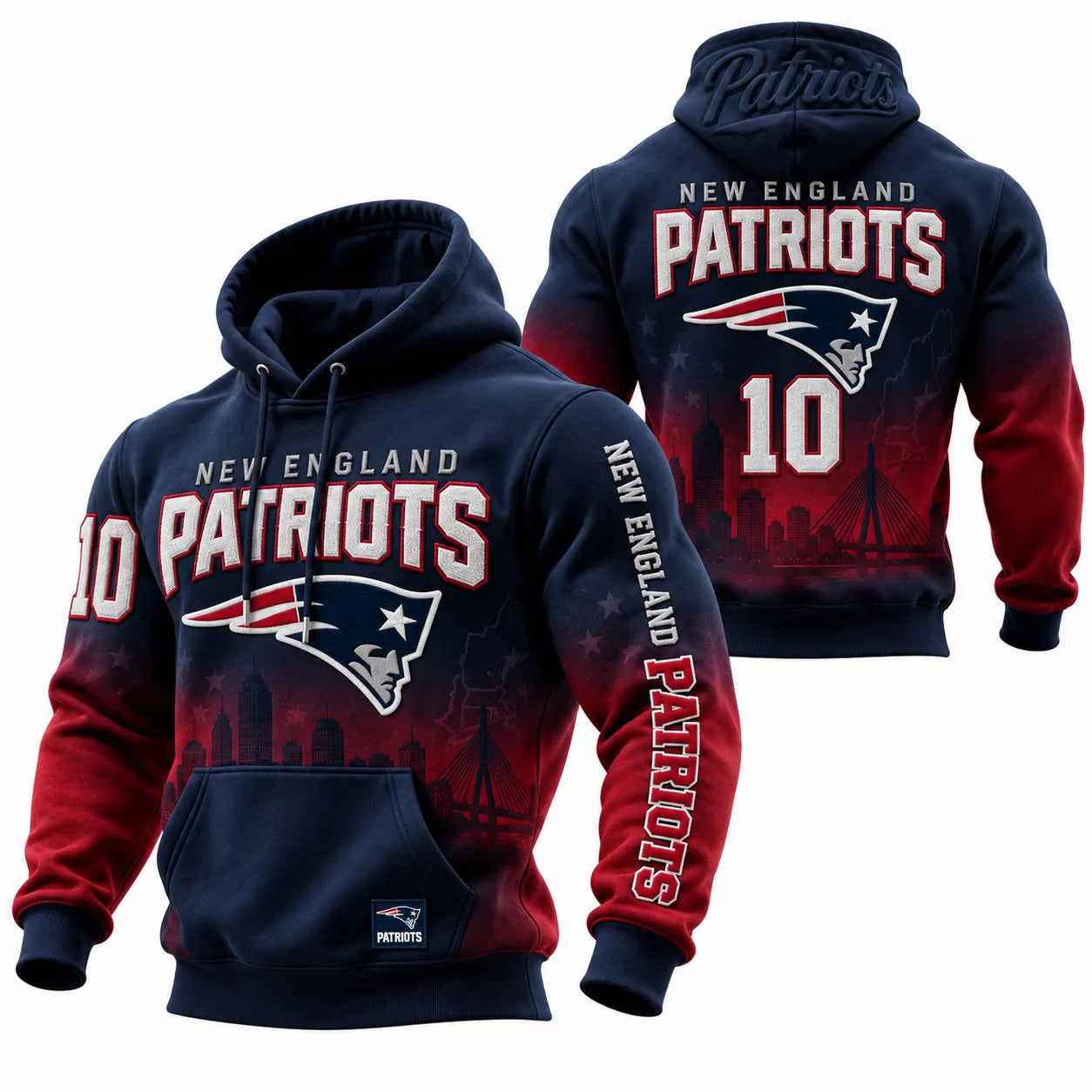 Rugby-print Hooded Sweatshirt
