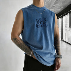 Unisex Anime-Style Retro Corduroy Tank Top