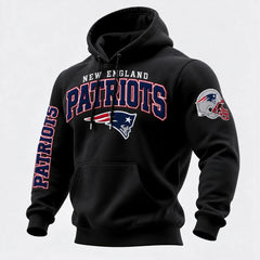 Rugby-print Hooded Sweatshirt