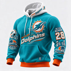 Rugby-print Hooded Sweatshirt