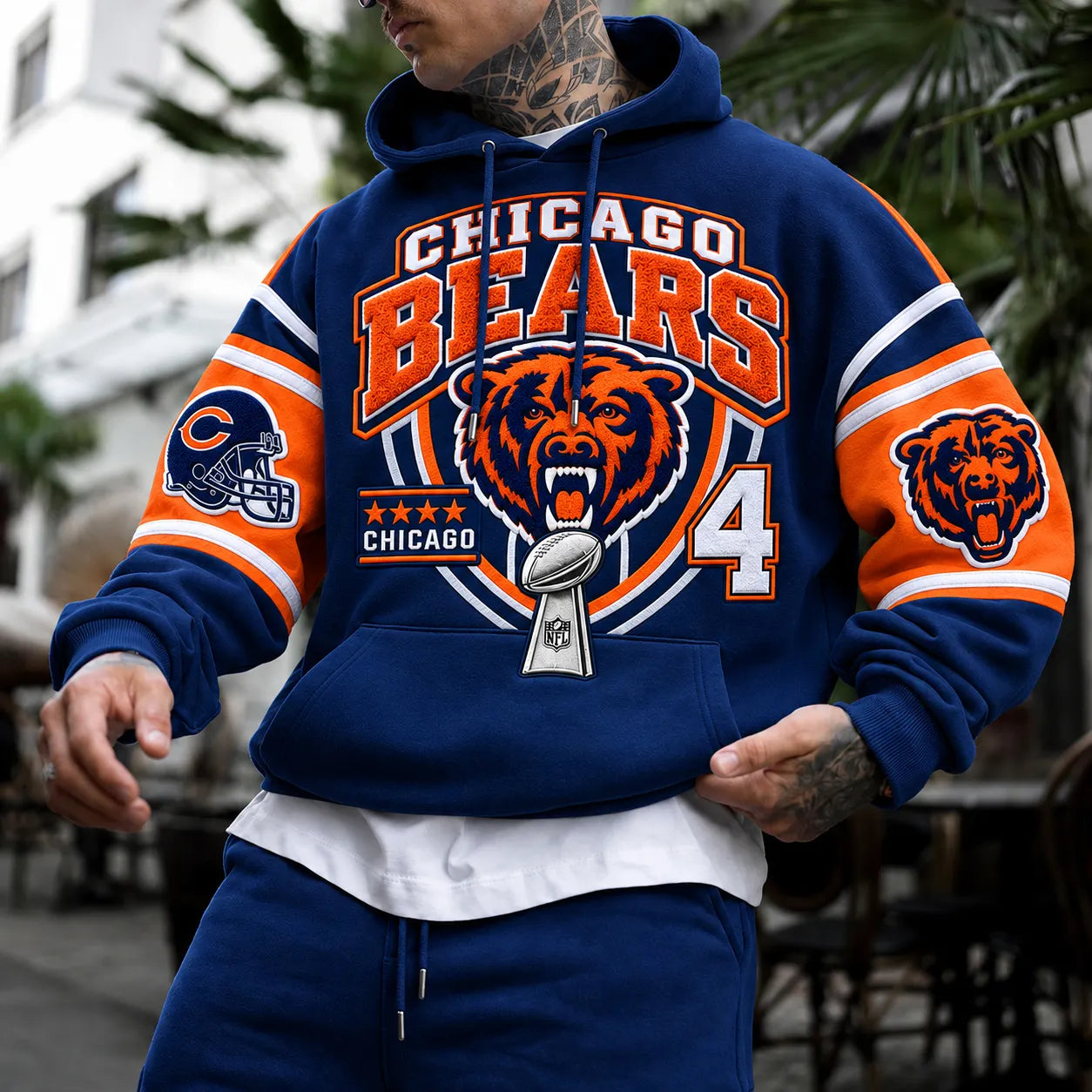 Rugby-print Hoodie