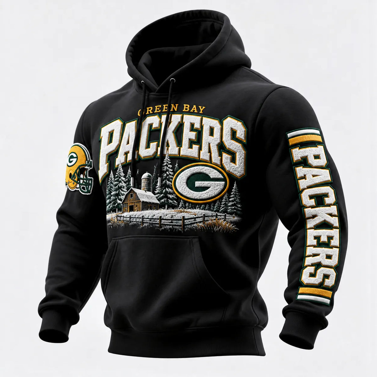 Rugby-print Hooded Sweatshirt