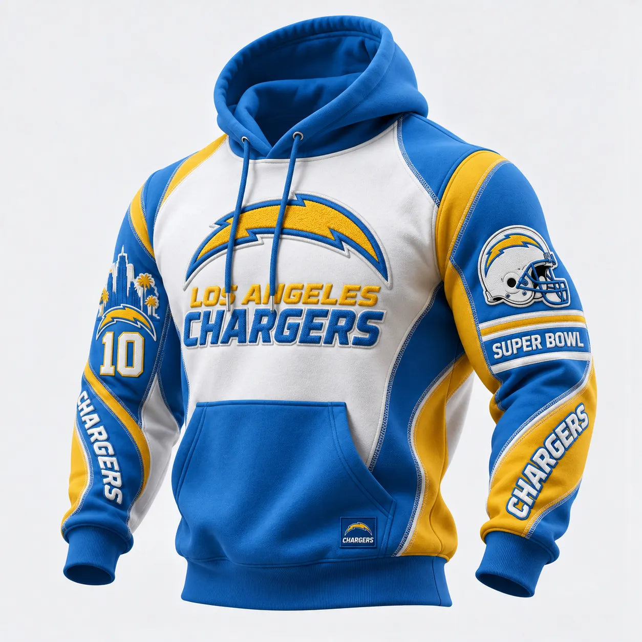 Rugby-print Hooded Sweatshirt