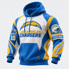 Rugby-print Hooded Sweatshirt