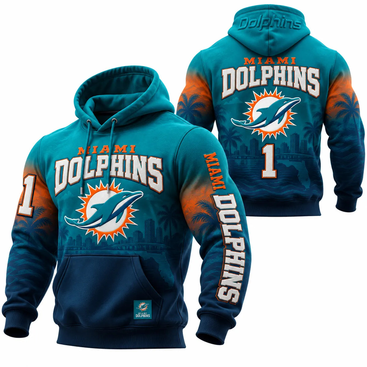 Rugby-print Hooded Sweatshirt