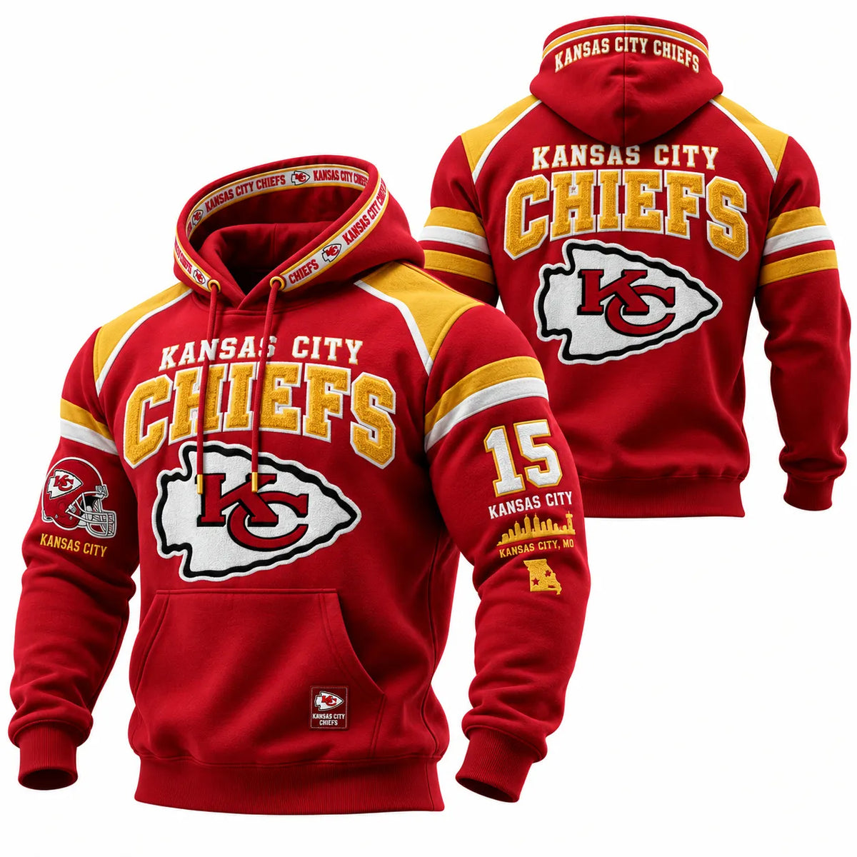 Rugby-print Hooded Sweatshirt