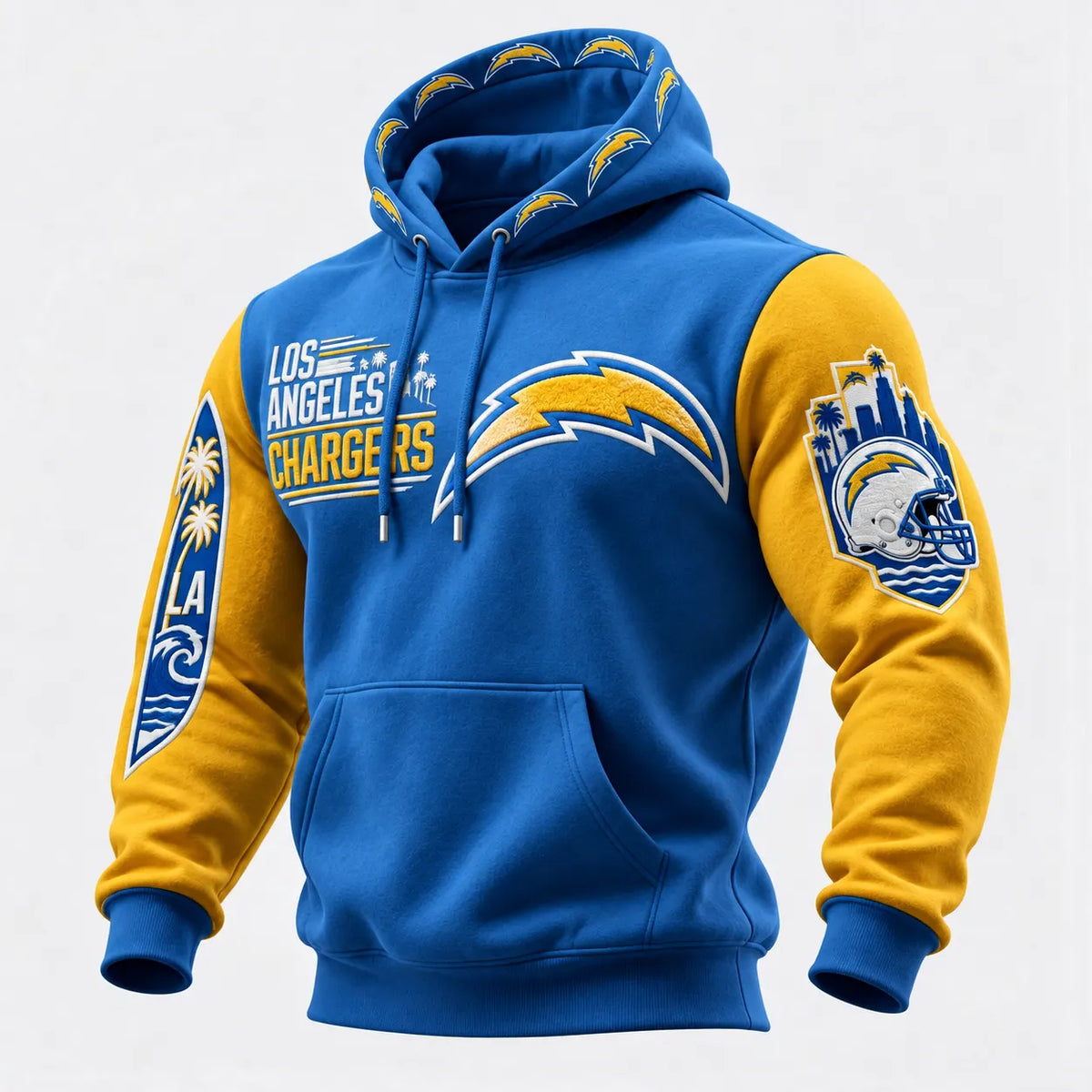 Rugby-print Hooded Sweatshirt