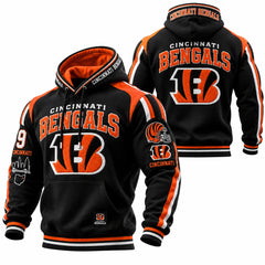 Rugby-print Hooded Sweatshirt