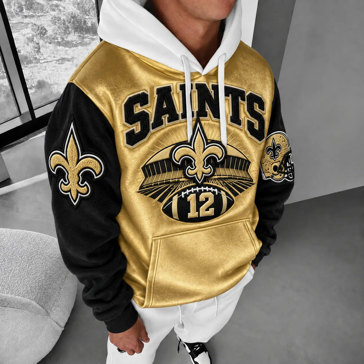 Rugby-print Hoodie