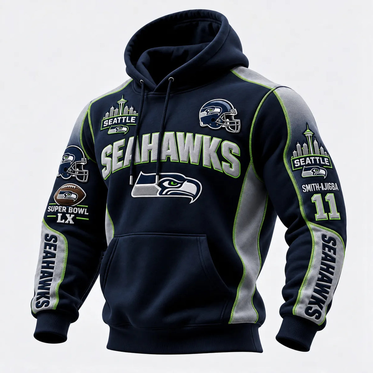 Rugby-print Hooded Sweatshirt