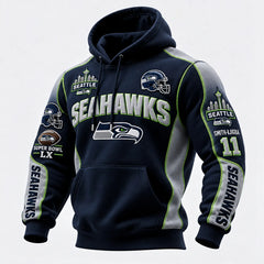 Rugby-print Hooded Sweatshirt