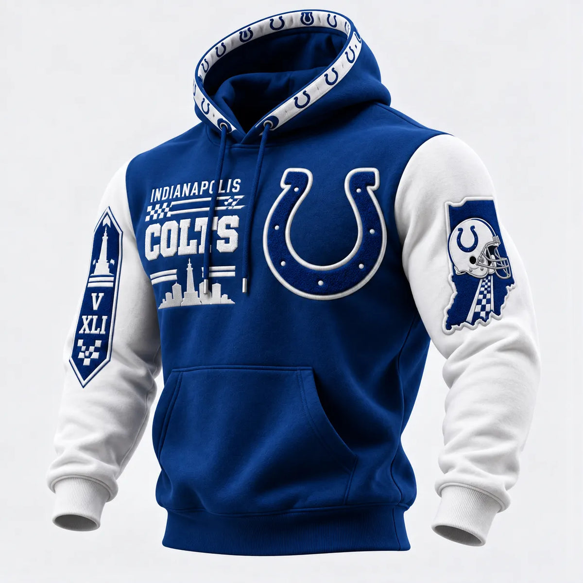 Rugby-print Hooded Sweatshirt