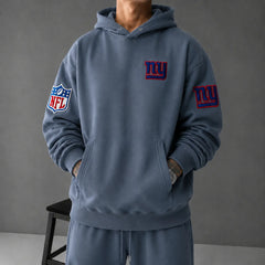 Unisex Casual-chic Rugby-print Hoodie