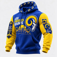 Rugby-print Hooded Sweatshirt