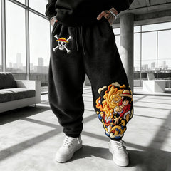 Color-blocked Plush Pants